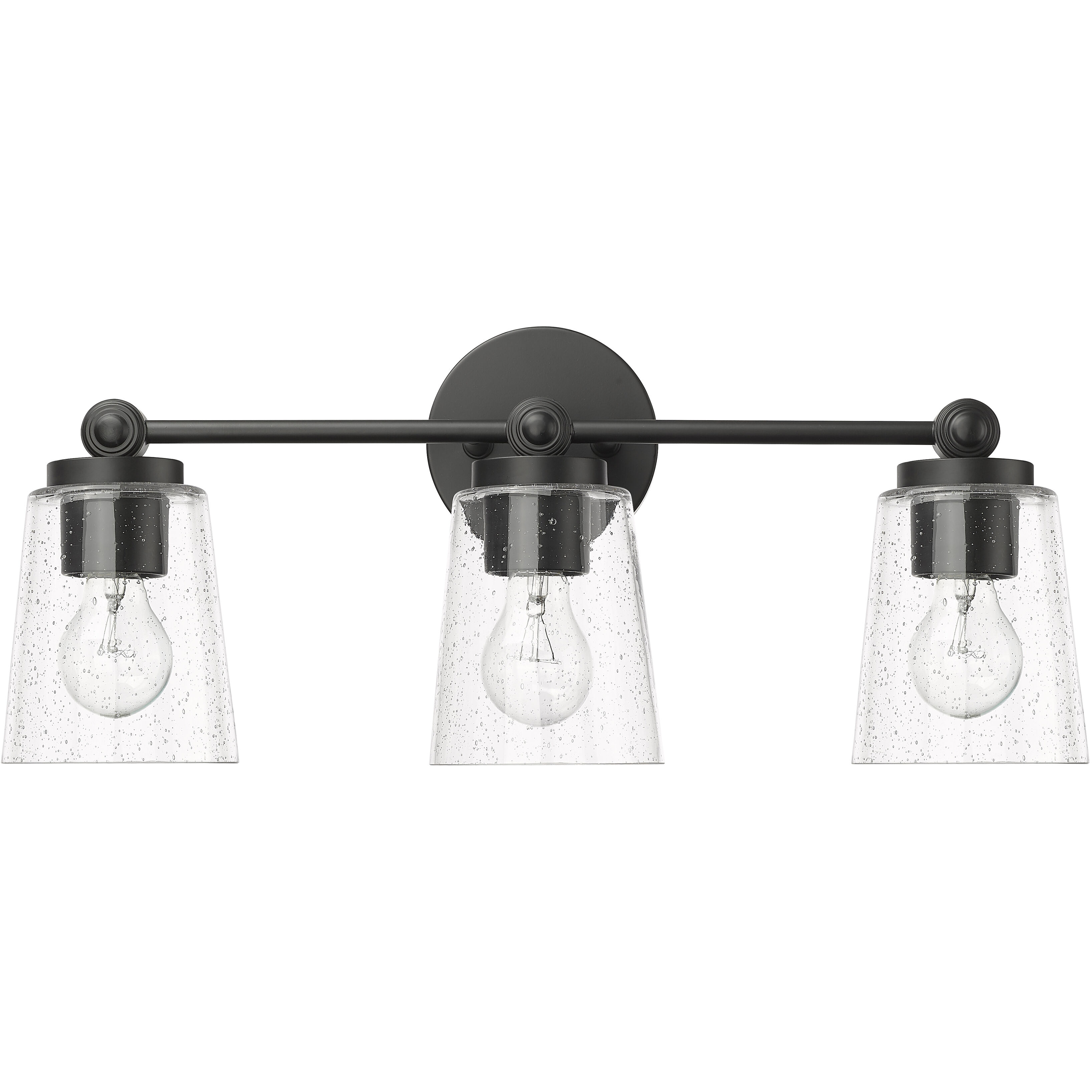 Lauryn 3 Light 22 inch Matte Black Bathroom Vanity Light Wall Light